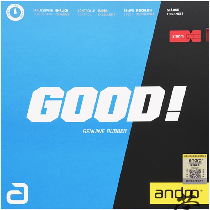 Table Tennis Paddle Set - Andro GOOD Table Tennis Rubber Non
