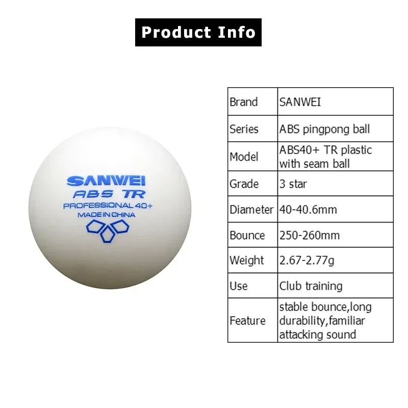 SANWEI-ABS TR 3 Star Table Ten - Donic Table Tennis Ball 评论和价格