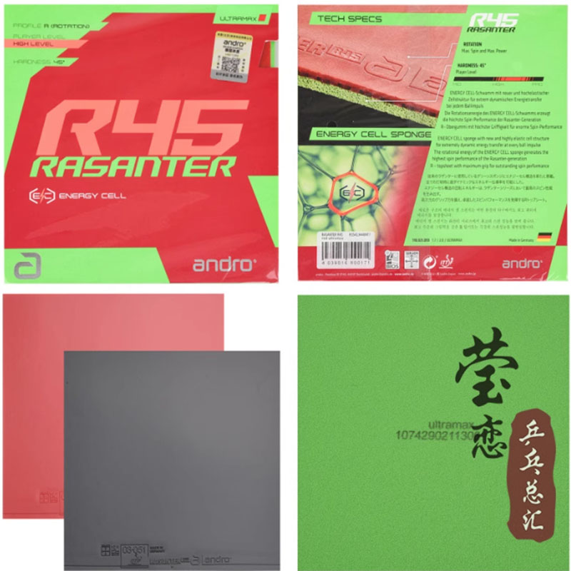 Andro Rasanter R45 47 50 C45 4 - Table Tennis Paddle Set 评论和价格