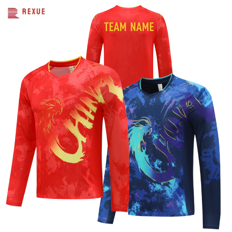 China Dragon Long Sleeve Table - Table Tennis Jersey 评论和价格