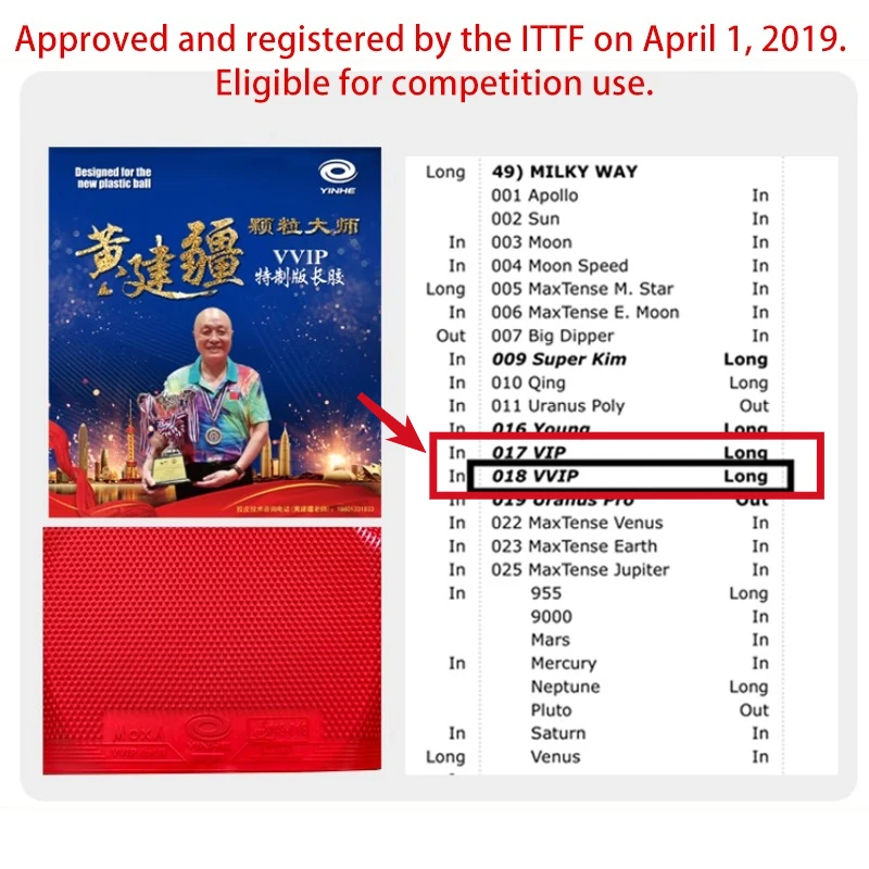 YINHE Huang Jianjiang VIP VVIP - Table Tennis Paddle Set 评论和价格